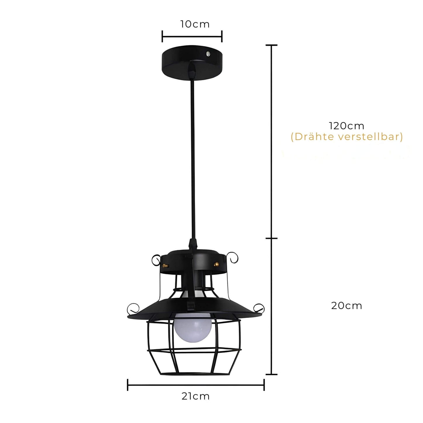 Industrial Metal Cage Pendant Light for Home and Office Decor