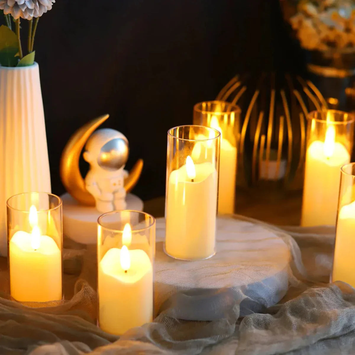 Flameless Electric Candles - Realistic Acrylic for Home and Office Décor