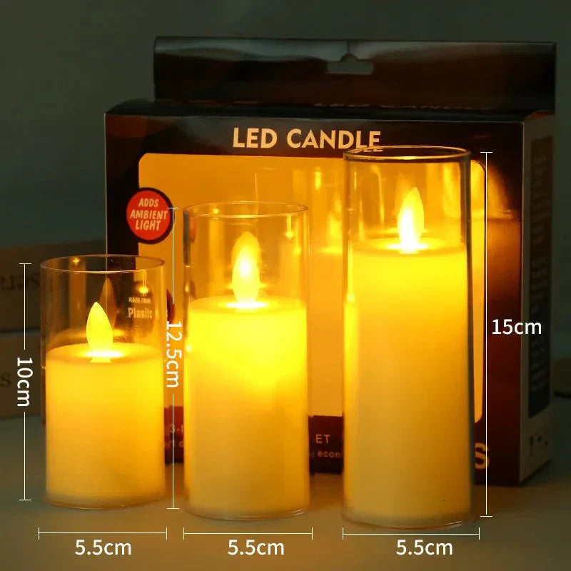 Flameless Electric Candles - Realistic Acrylic for Home and Office Décor