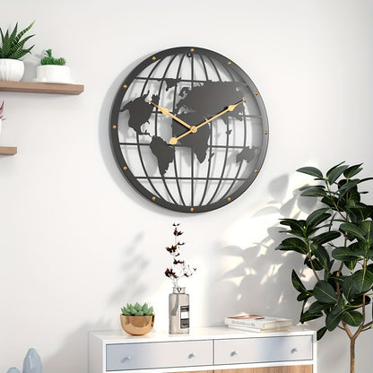 Metal Wall Clock 40 cm – Decorative Clock with Gold Numbers for Home Office Decor