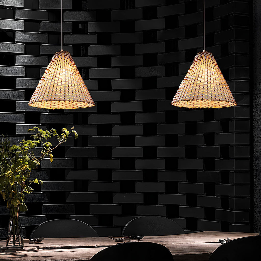 Rattan Pendant Light | Modern Boho Design for Home and Office Decor