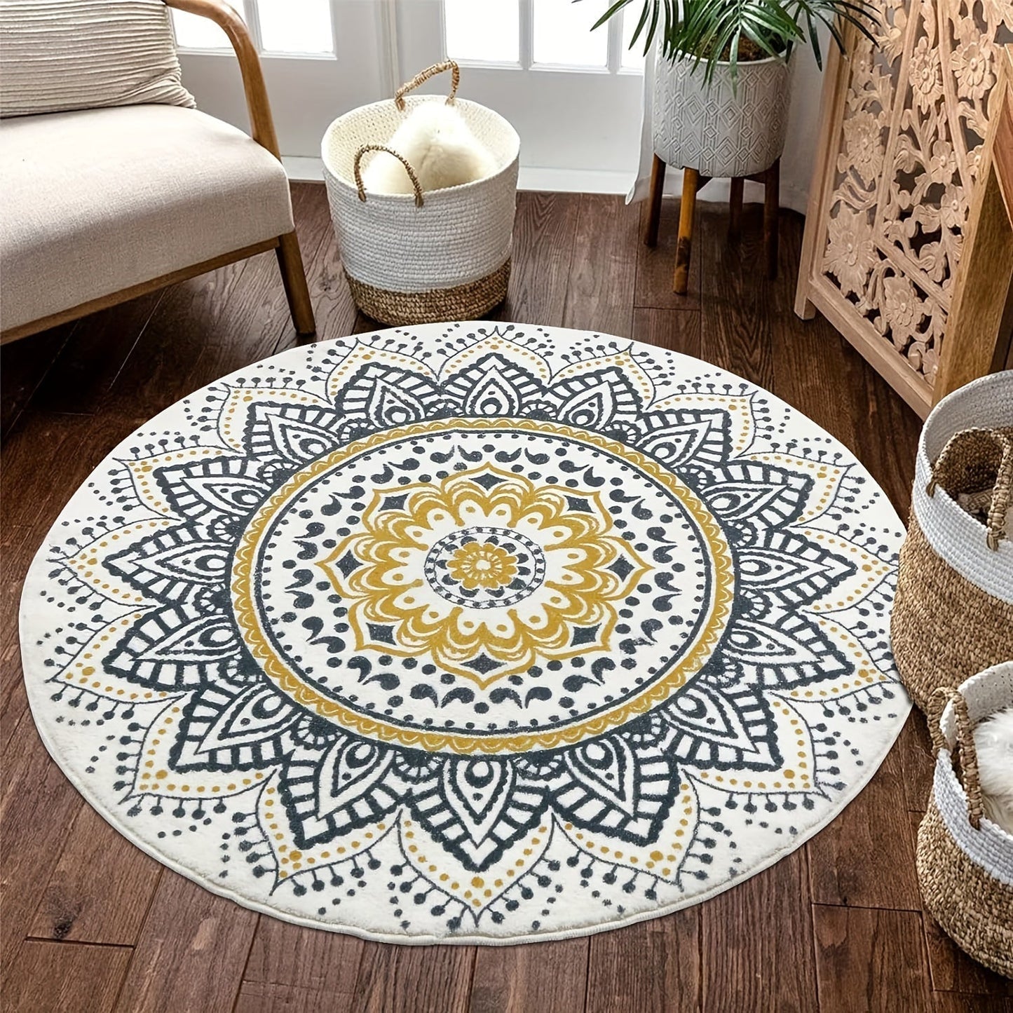 Bohemian Non-Slip Area Rug for Living Room, Soft & Stylish Home Decor