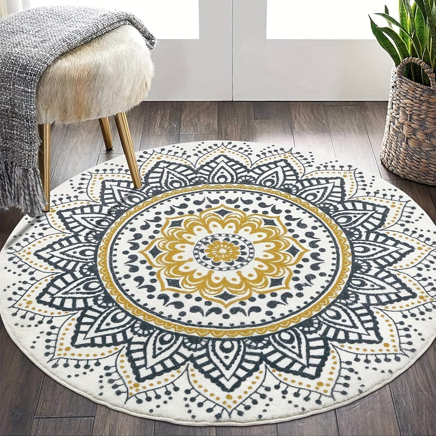 Bohemian Non-Slip Area Rug for Living Room, Soft & Stylish Home Decor