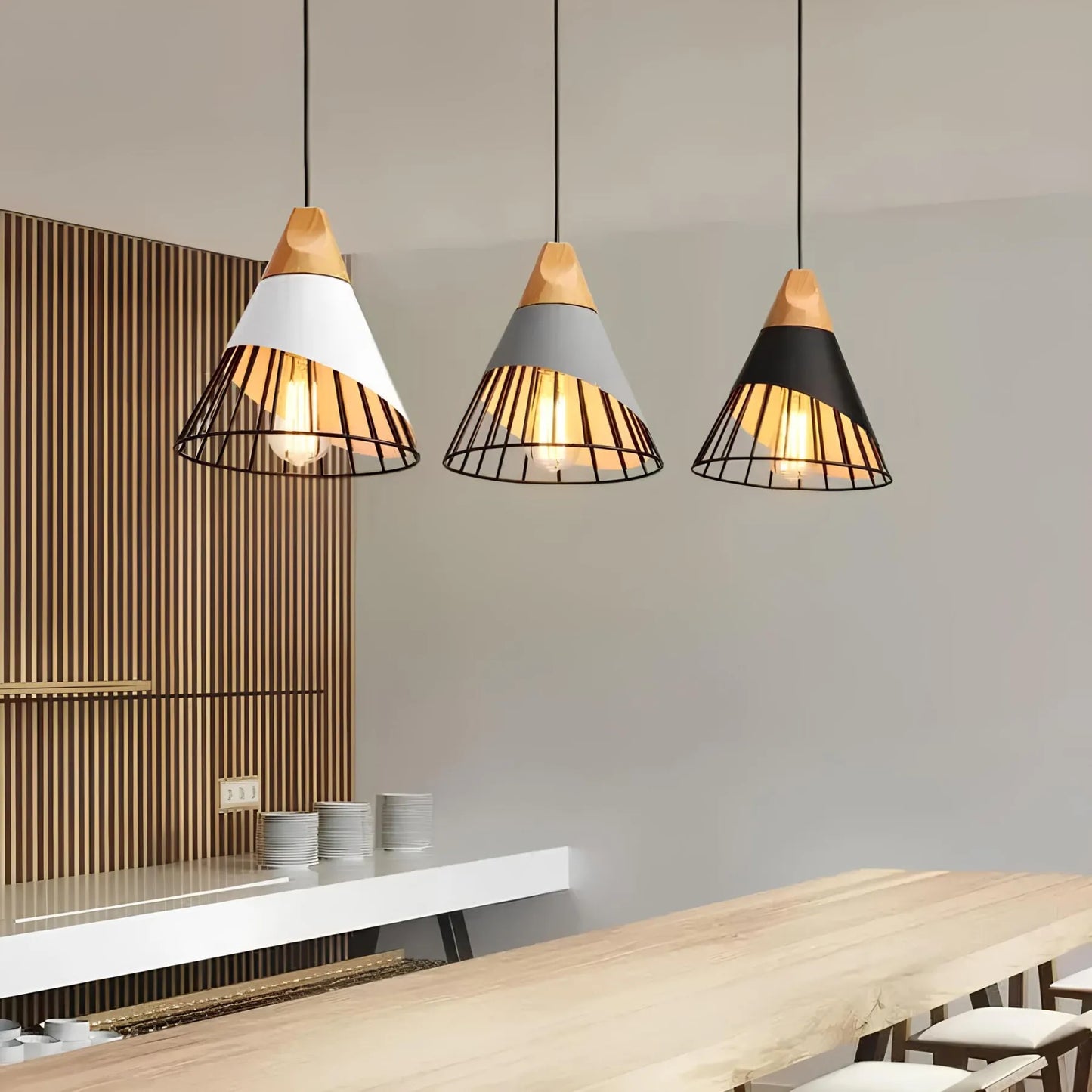 Scandinavian Industrial Pendant Light for Modern Home and Office Decor