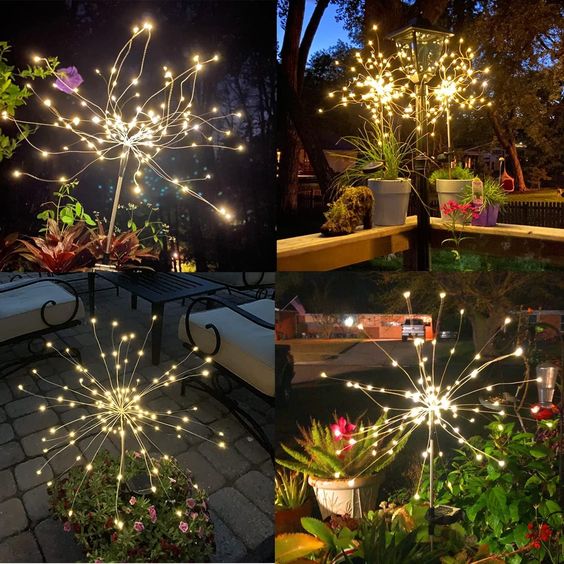 Solar Garden Light Firework Style for Outdoor Decor and Ambiance