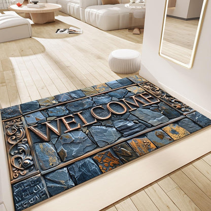 3D Stone Doormat for Home Entryway - Stylish, Durable, and Inviting