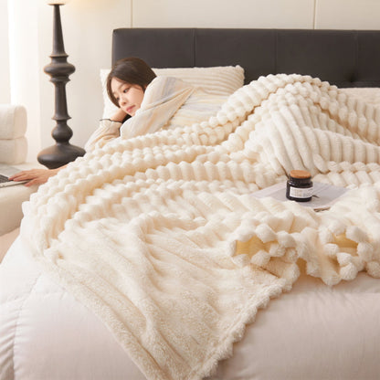 Cozy Fleece Blanket for Warmth on Cold Winter Days at Home or Office