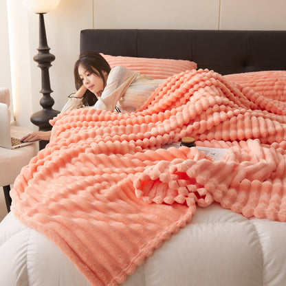 Cozy Fleece Blanket for Warmth on Cold Winter Days at Home or Office