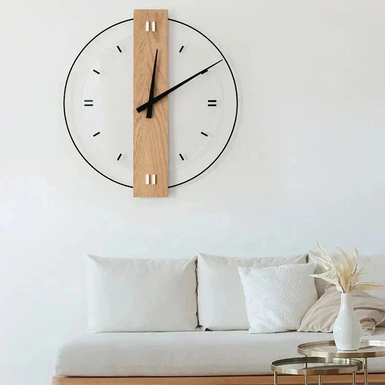 Wood Wall Clock - Elegant Design for Home and Office Decor, Modern Style