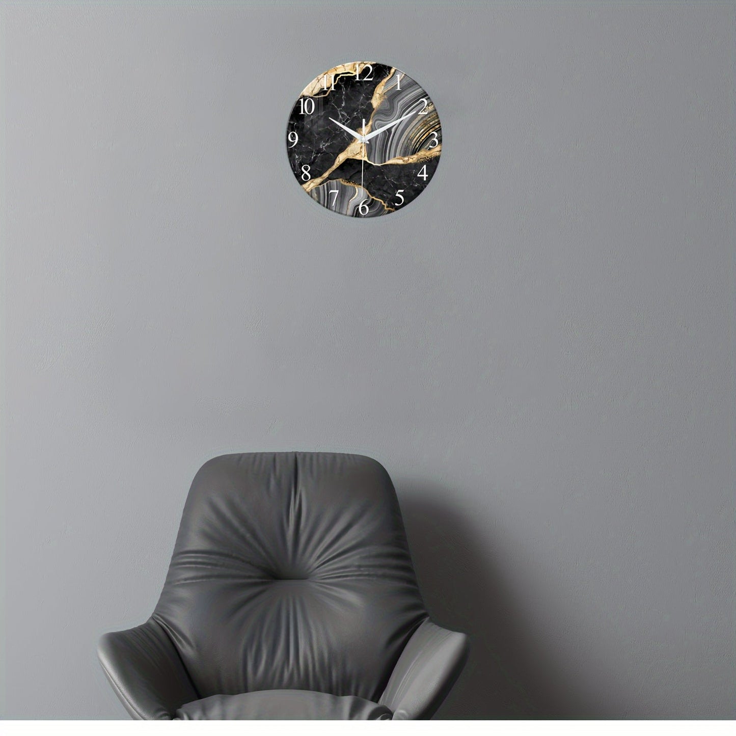 Silent Glass Wall Clock 30 cm for Home and Office Decor, Modern Design