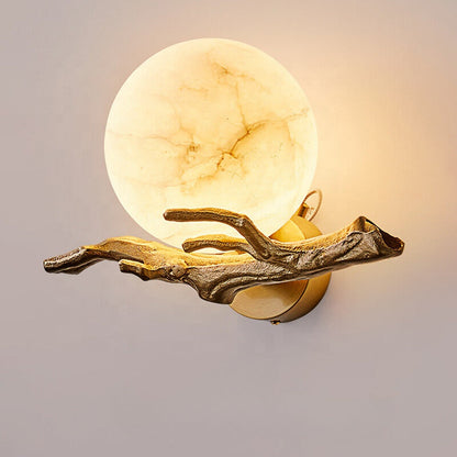 Wall Sconce Lighting – Elegant Copper Marble Design for Home Office Decor