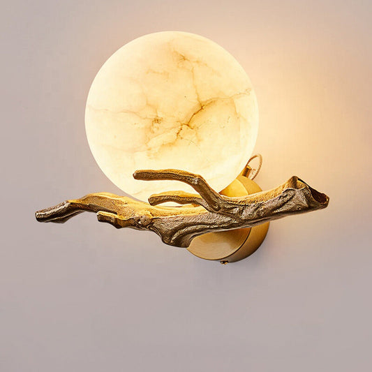 Wall Sconce Lighting – Elegant Copper Marble Design for Home Office Decor