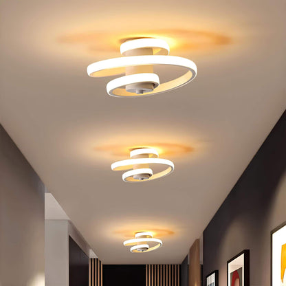 Modern Spiral LED Ceiling Light for Living Room and Office Spaces