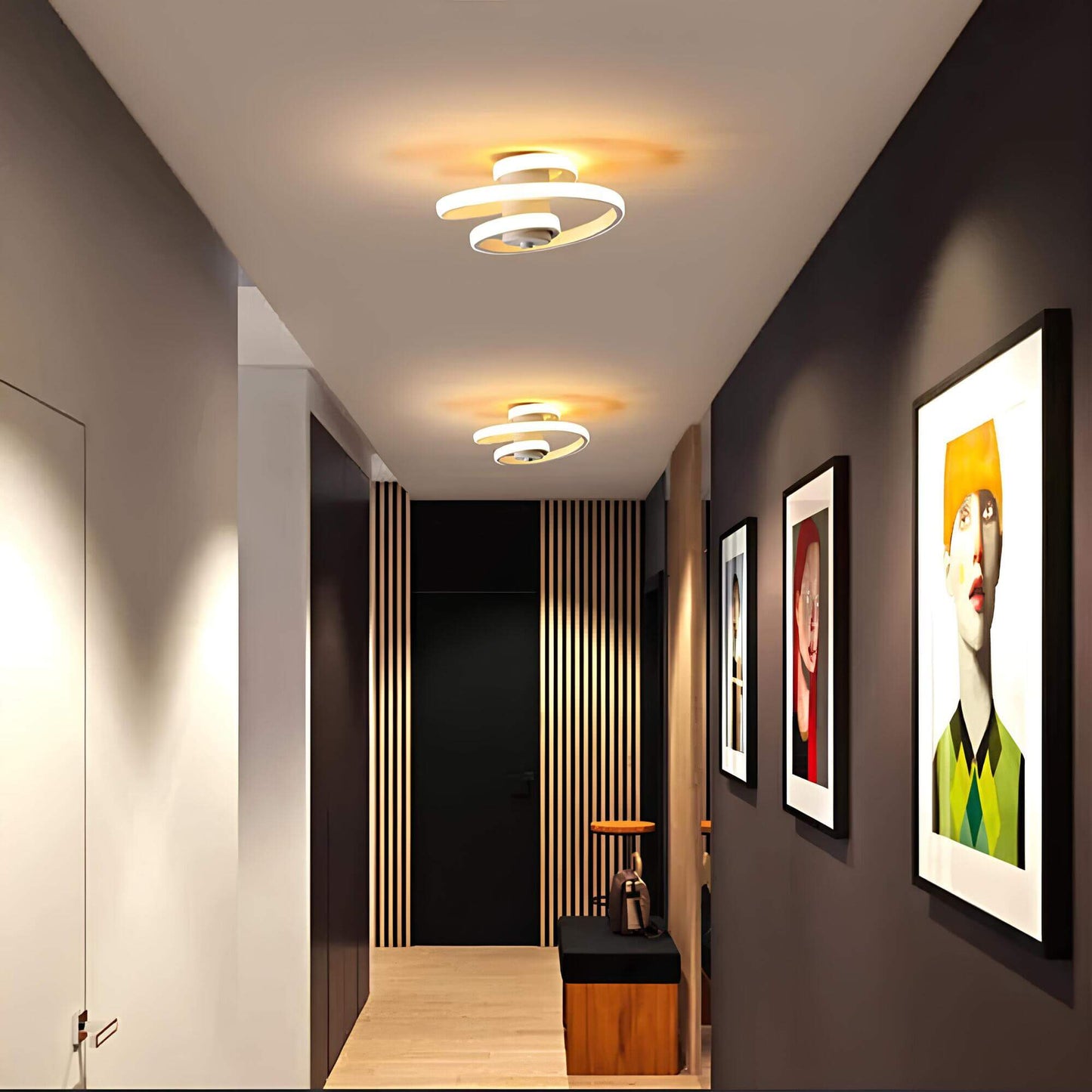 Modern Spiral LED Ceiling Light for Living Room and Office Spaces