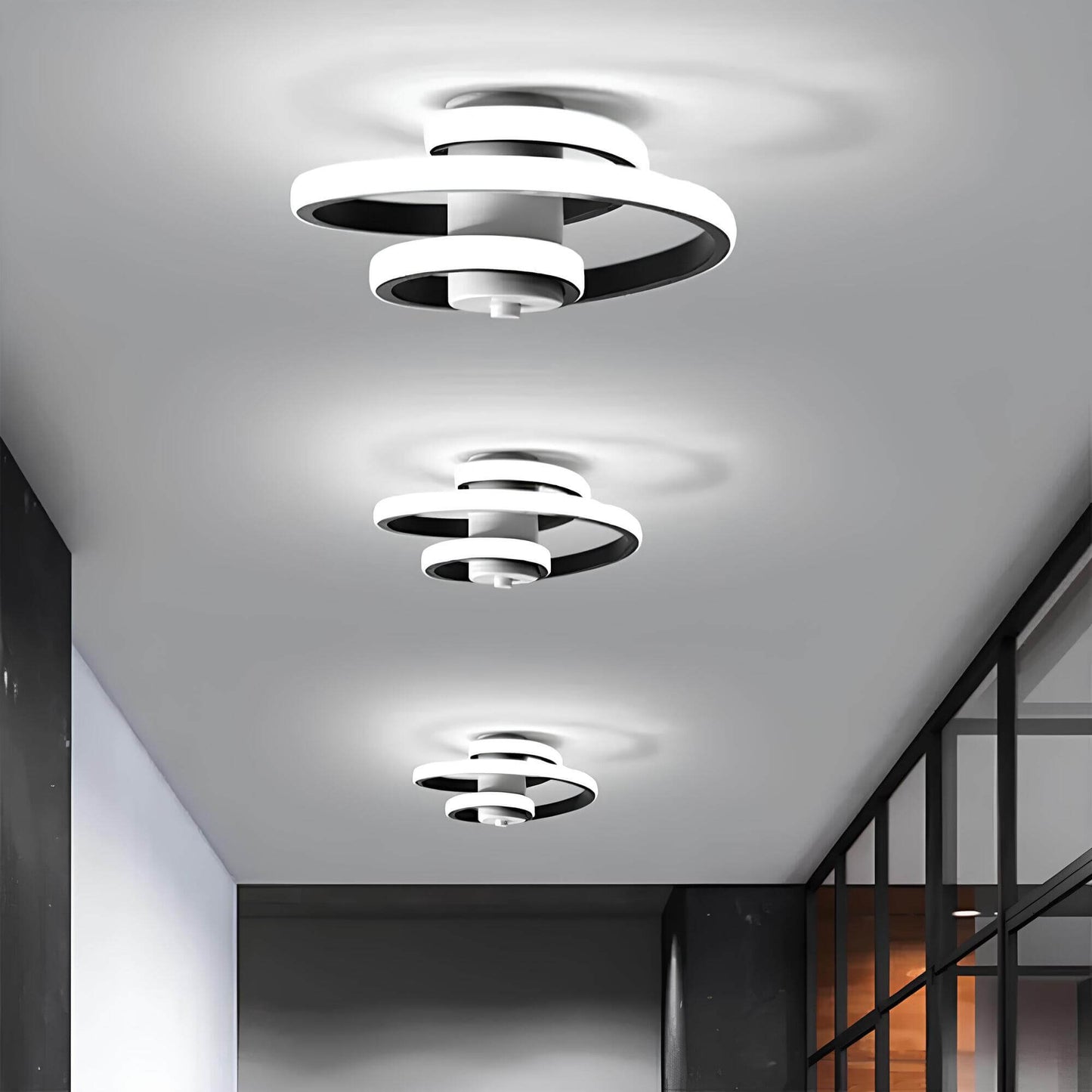 Modern Spiral LED Ceiling Light for Living Room and Office Spaces