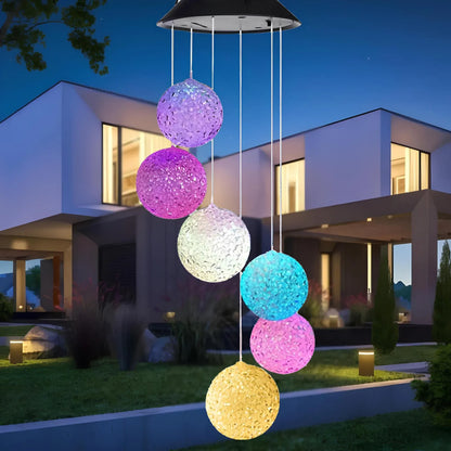 Solar Fairy Lights Wind Chime for Garden Decor and Outdoor Ambiance