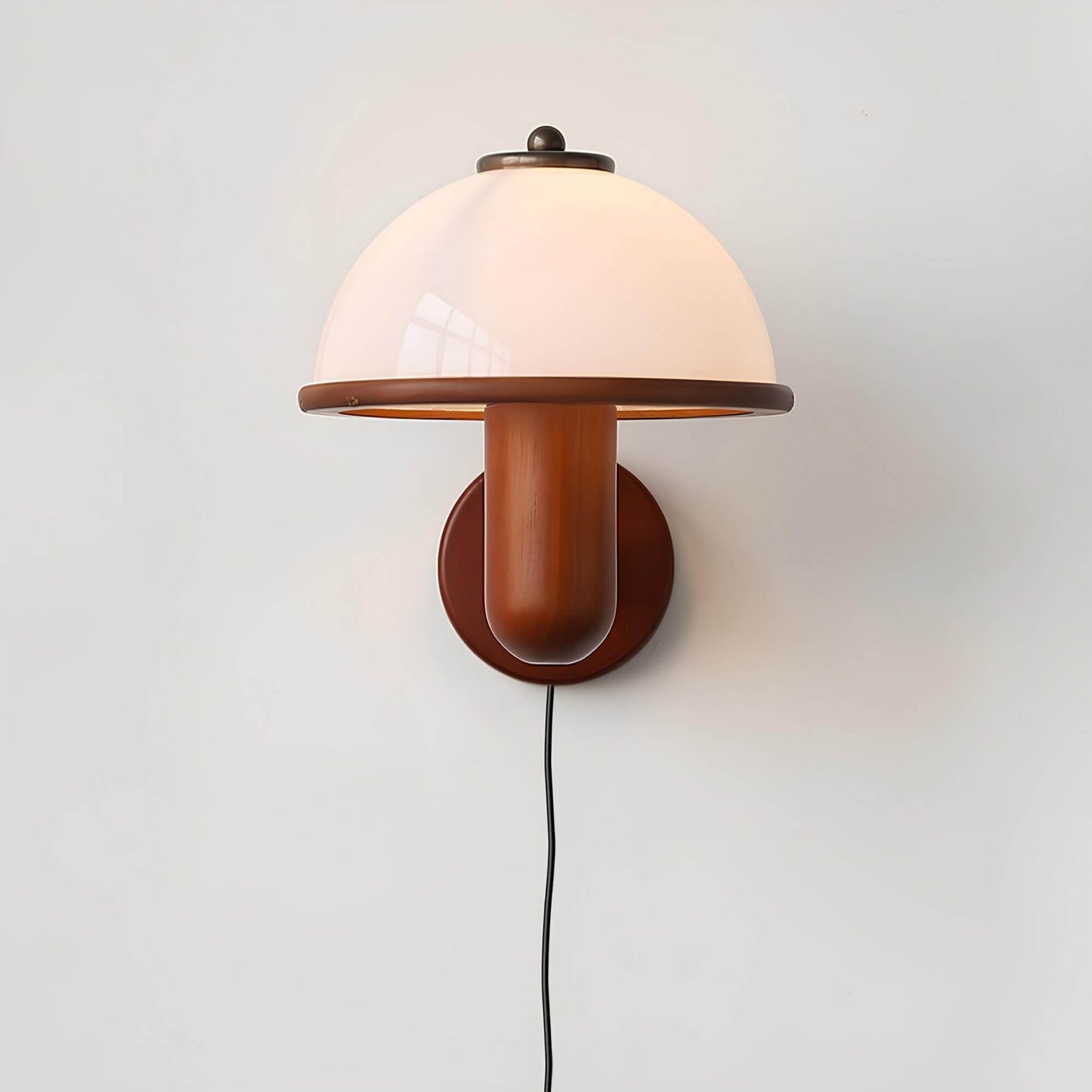 Rustic Wooden Mushroom Wall Light for Cozy Home Decor and Ambient Lighting