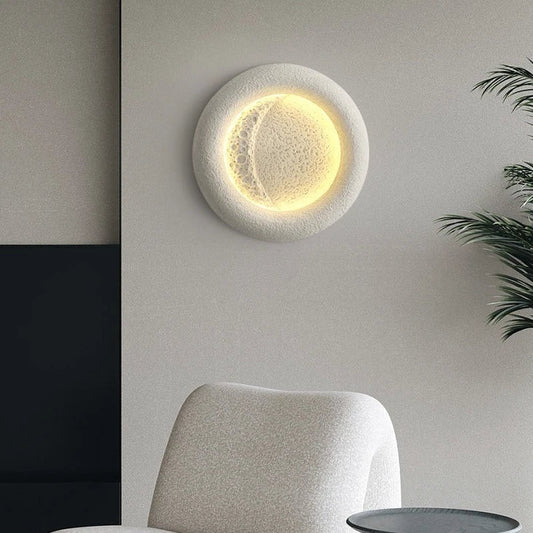 Elegant Round Resin Wall Lamp for Home Decor and Ambient Lighting