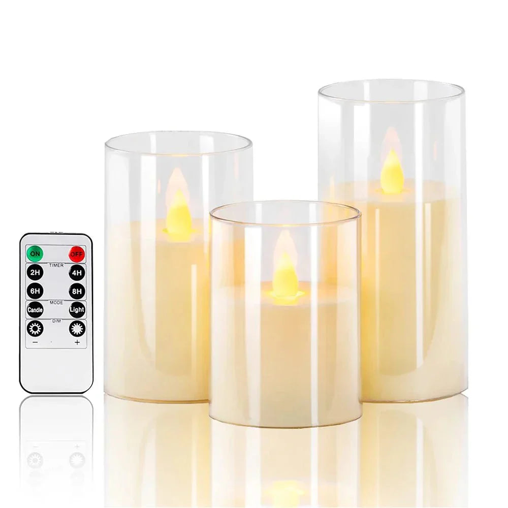 Flickering LED Candles Set for Home Decor - Realistic & Safe Lighting