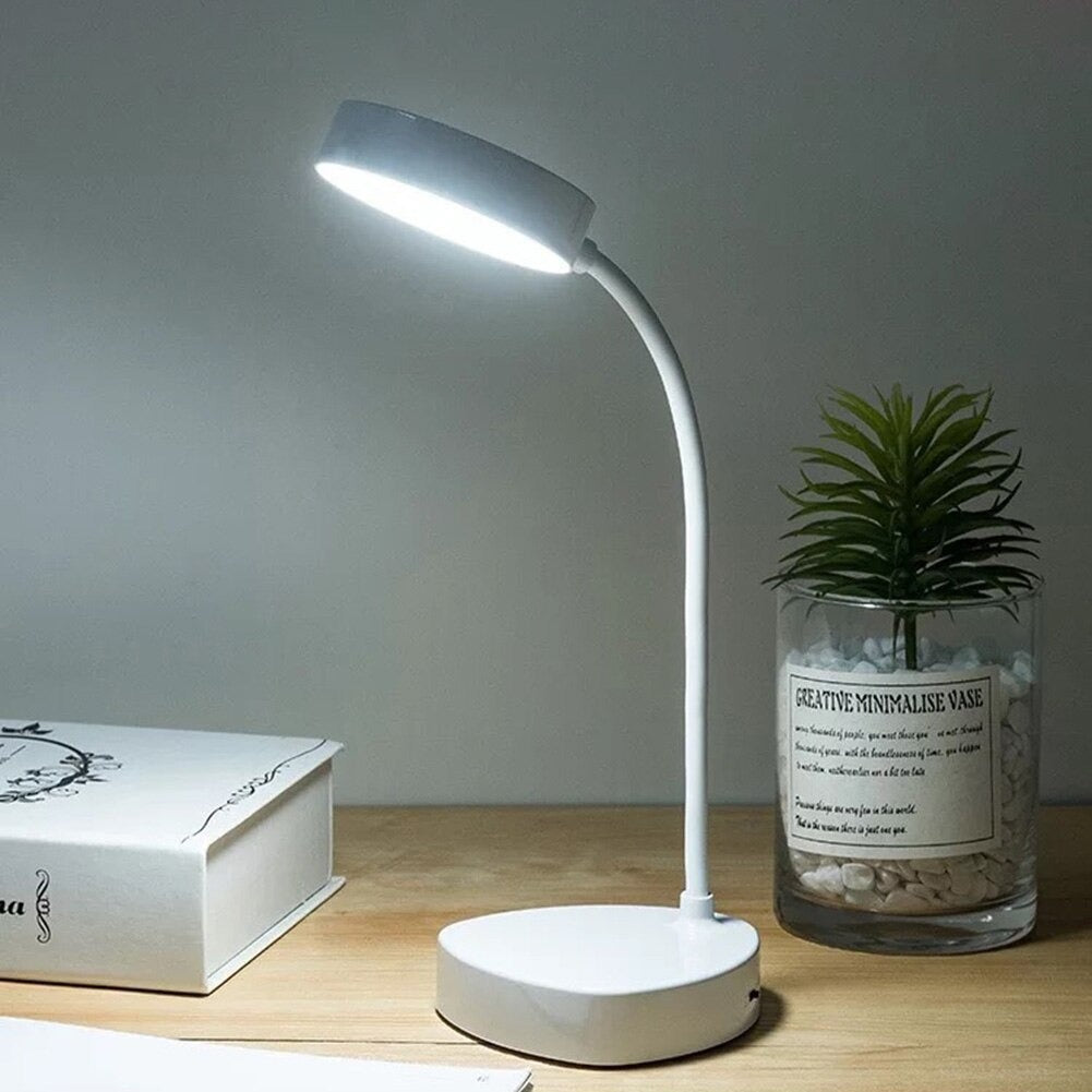 White Table Lamp for Reading - Modern Design Ideal for Home & Office