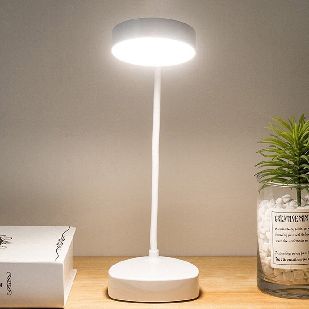 White Table Lamp for Reading - Modern Design Ideal for Home & Office