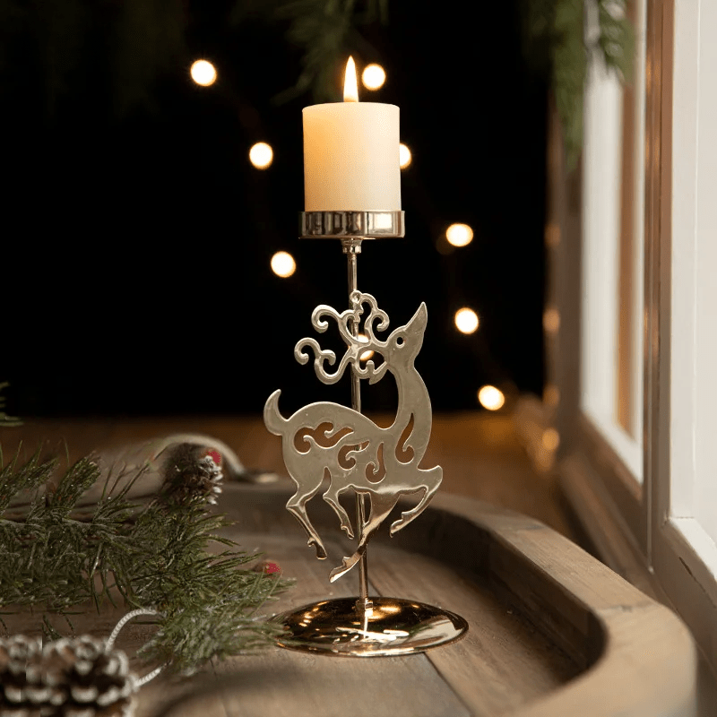 Christmas Tree and Star Tea Light Holder for Home Decor and Festive Ambiance