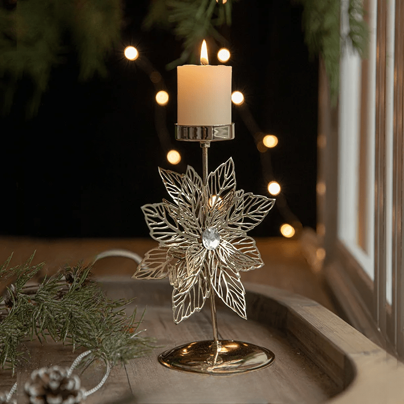 Christmas Tree and Star Tea Light Holder for Home Decor and Festive Ambiance