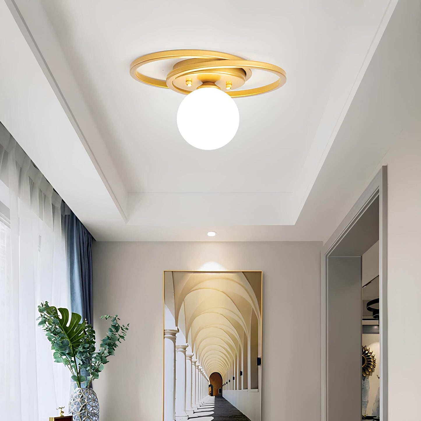 Timeless Golden LED Ceiling Light for Home and Office Decor