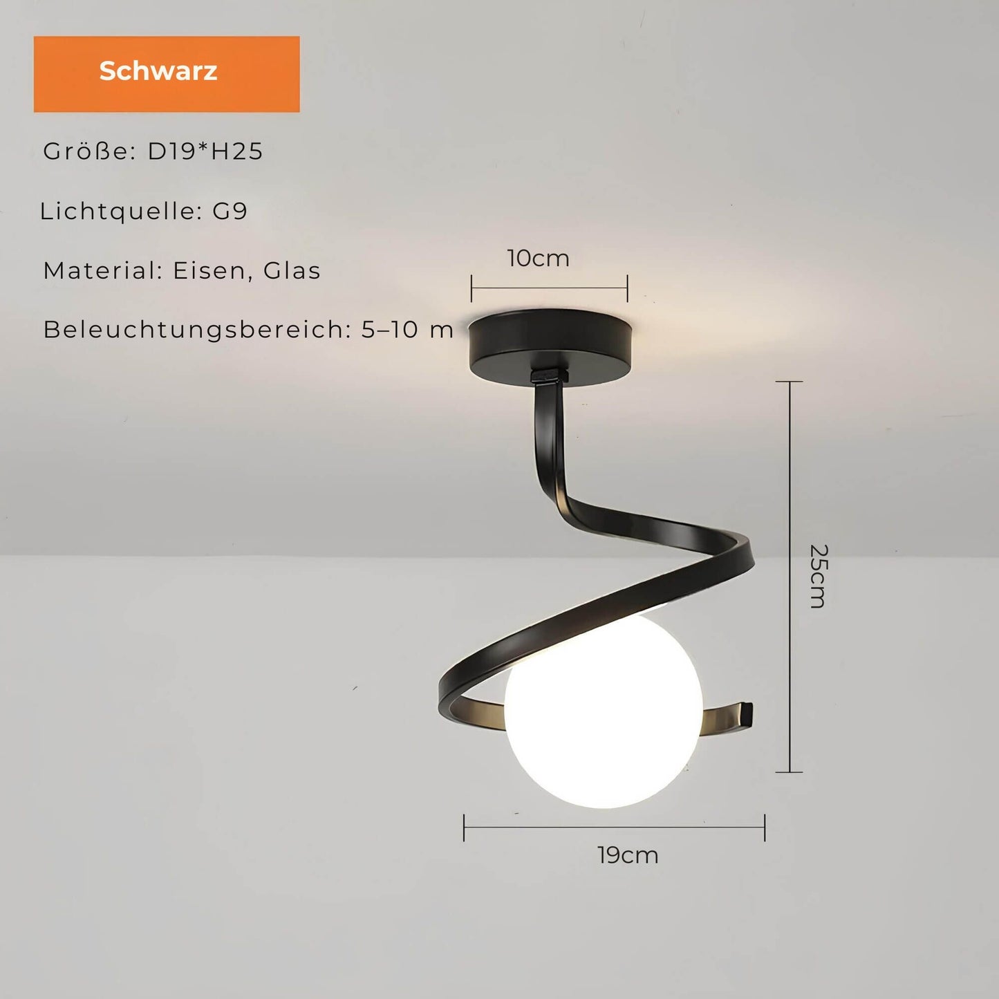 Dimmable LED Ceiling Light | Modern Spiral Design for Home & Office