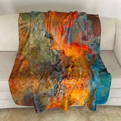 Fleece Blanket with Modern Abstract Design for Home and Office Comfort