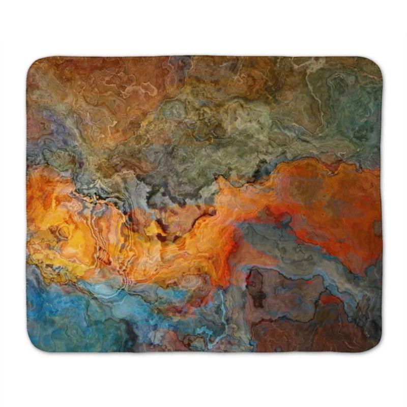 Fleece Blanket with Modern Abstract Design for Home and Office Comfort