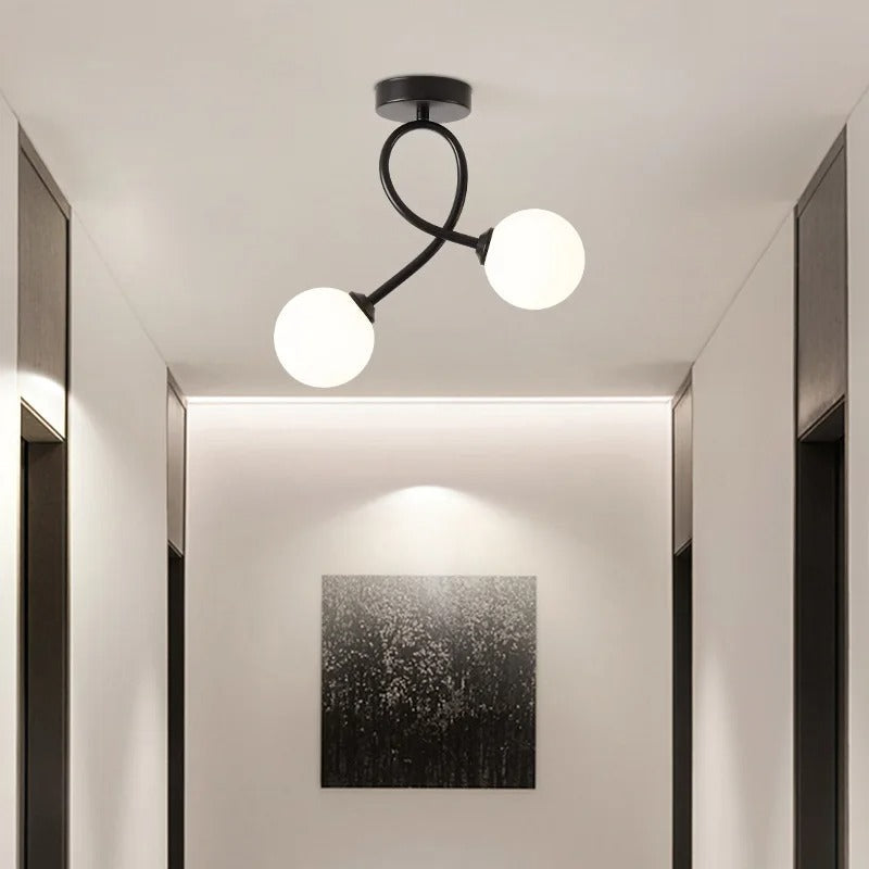 Elegant Glass Ceiling Light Fixture for Minimalist Home and Office Decor