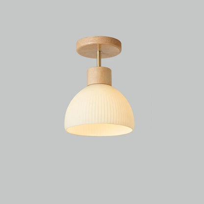 Japanese Wooden Ceiling Light with Natural Grass Design for Home Decor