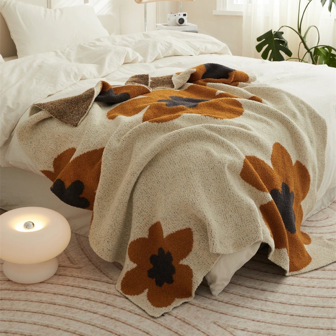 Floral Soft Blanket for Cozy Comfort at Home or Office