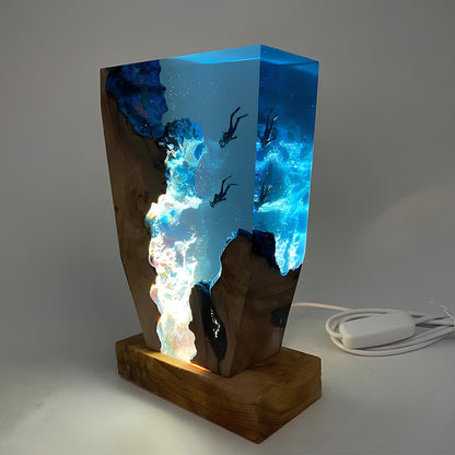 Ocean Table Lamp – Artistic Blue Design for Home and Office Decor