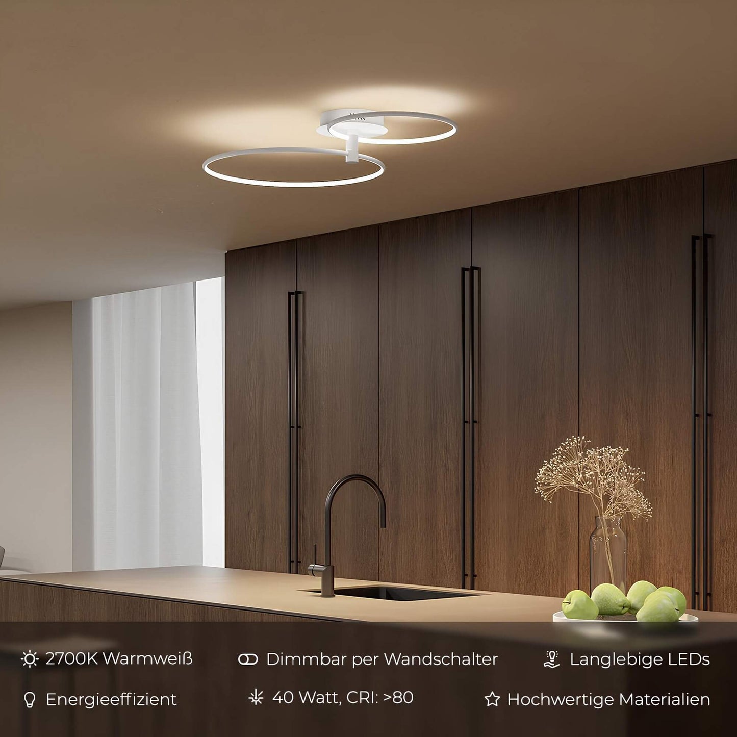 LED Ceiling Light with Dimming Function for Modern Home and Office Use