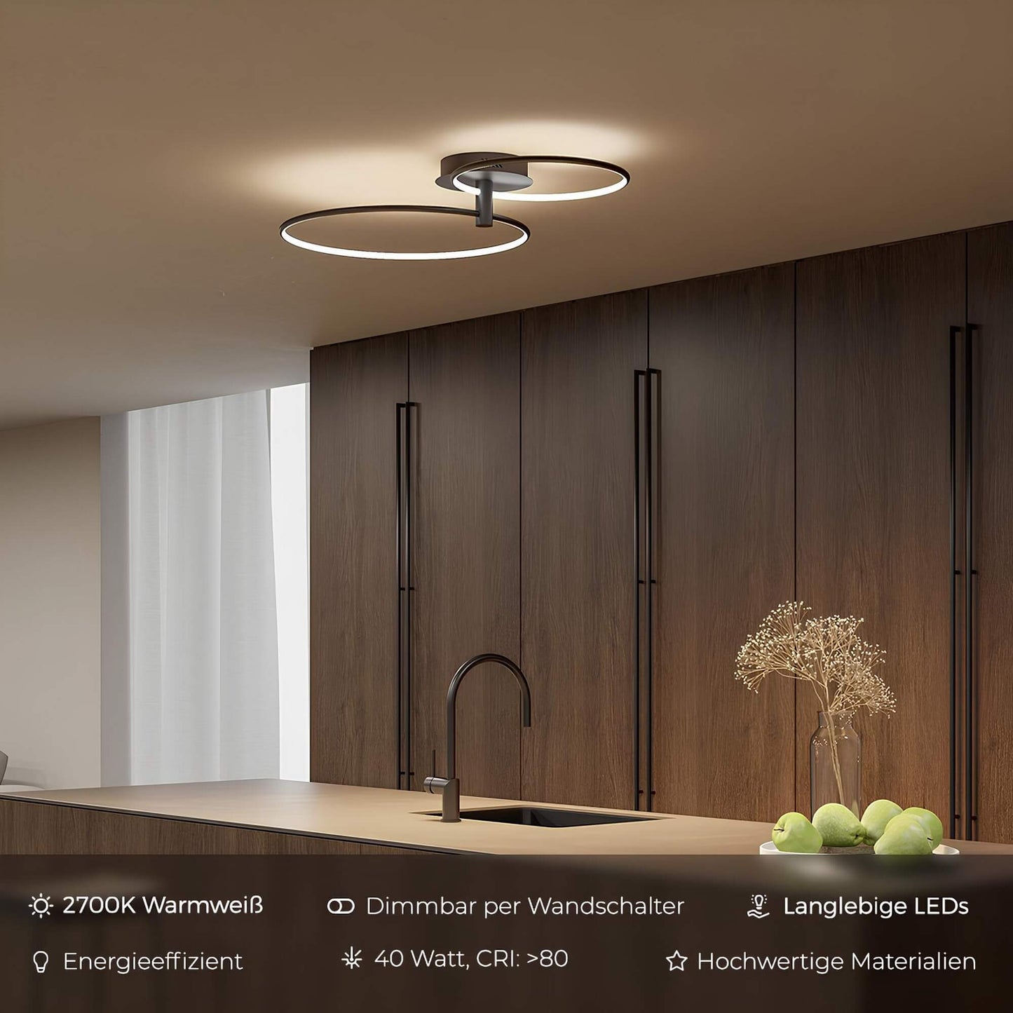 LED Ceiling Light with Dimming Function for Modern Home and Office Use