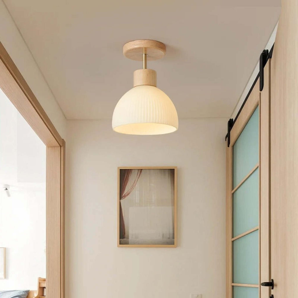 Natural Wood Ceiling Light for Modern Home Ambience and Style