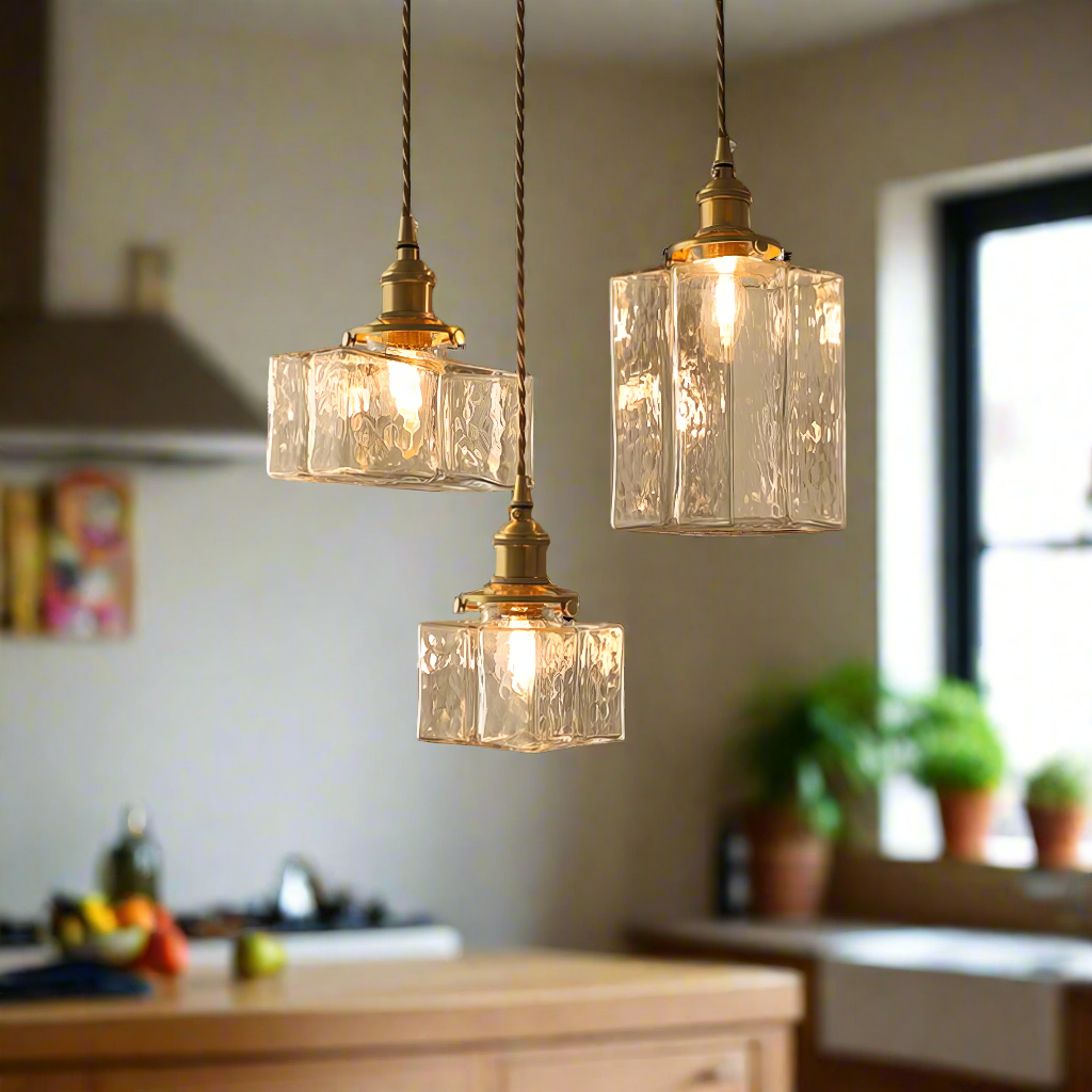 Retro Glass Pendant Light for Home and Office Decor, Stylish Illumination