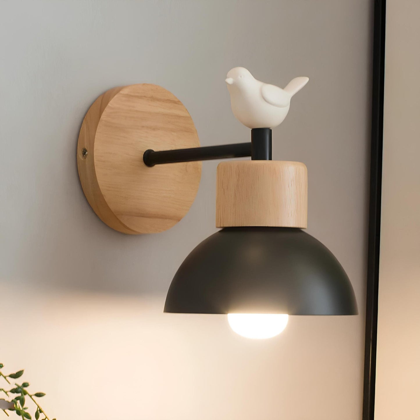 Rustic Wood Wall Light in Scandinavian Style for Home and Office Decor