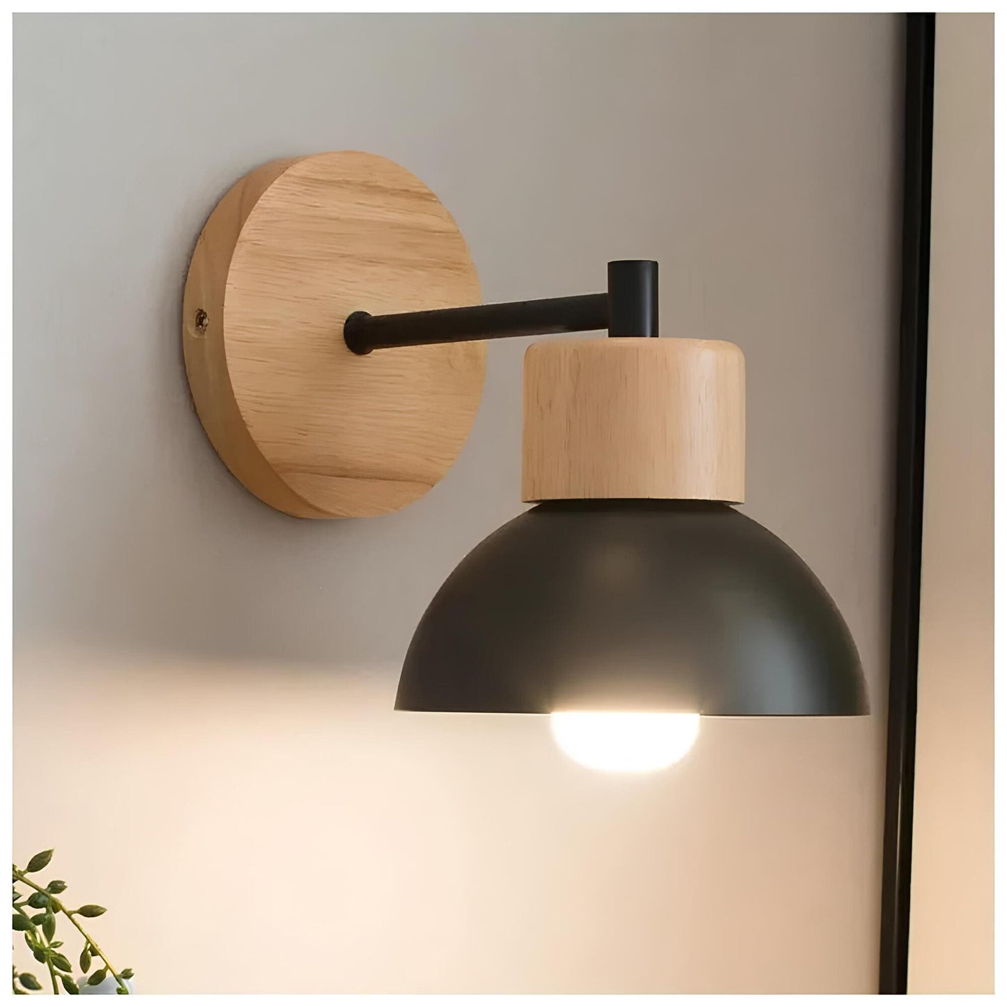 Rustic Wood Wall Light in Scandinavian Style for Home and Office Decor