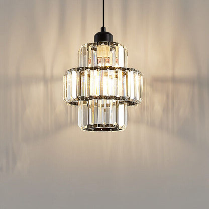 Crystal Clear Round Ceiling Light for Home and Office - Elegant Step Design