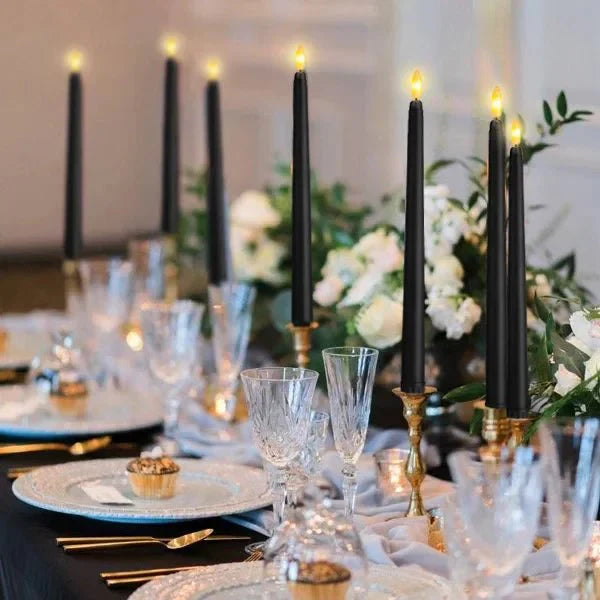 Black LED Candles for Halloween Decor and Wedding Centerpieces