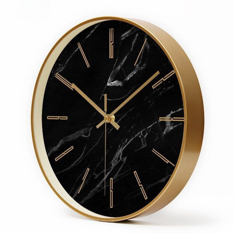 Marble Wall Clock for Elegant Home and Office Decor, Luxurious Style