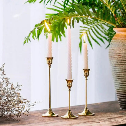 Golden Candle Holders for Romantic Home Decor and Elegant Ambiance