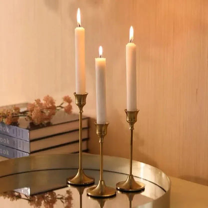 Golden Candle Holders for Romantic Home Decor and Elegant Ambiance